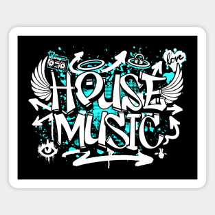 HOUSE MUSIC  - Graffiti Steez (Pink/White) Magnet